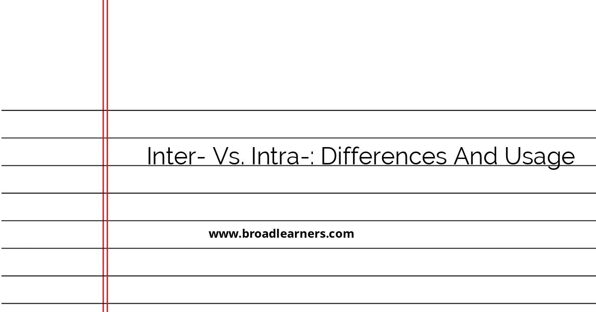 Understanding the Difference Between Inter- and Intra- with Examples ...